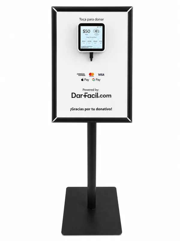 Kiosko Cashless para donativos sin efectivo — Dar Fácil